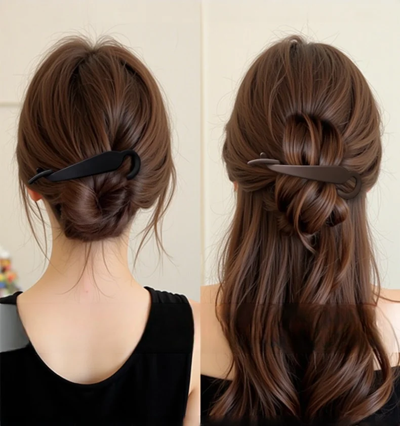 Eleganter, schlichter Bananenclip für vertikale Pferdeschwänze – Haaraccessoire für Damen – Detail 5