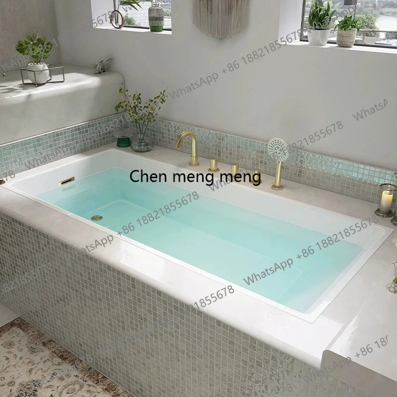 Household simple embedded rectangular B & B hotel, white small apartment double bathtub