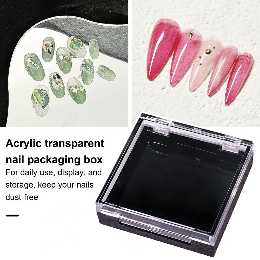 Valse Nagels Organizer Case Transparant Press-On Nagels Opslag Container Multifunctionele Mini Vierkante Doos Voor Acryl Nep Nail