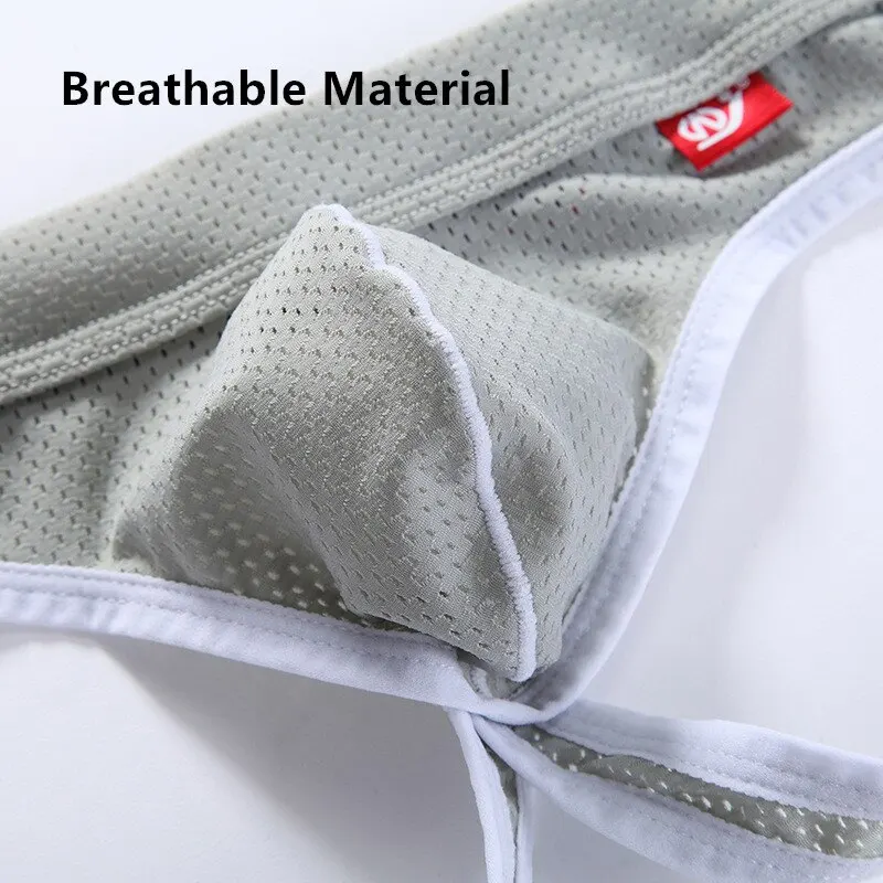 Mesh Jockstrap Men Thong Underwear Sexy Pouch Backless Erotic Panties Jock Straps Lingerie Breathable Underpants Slips