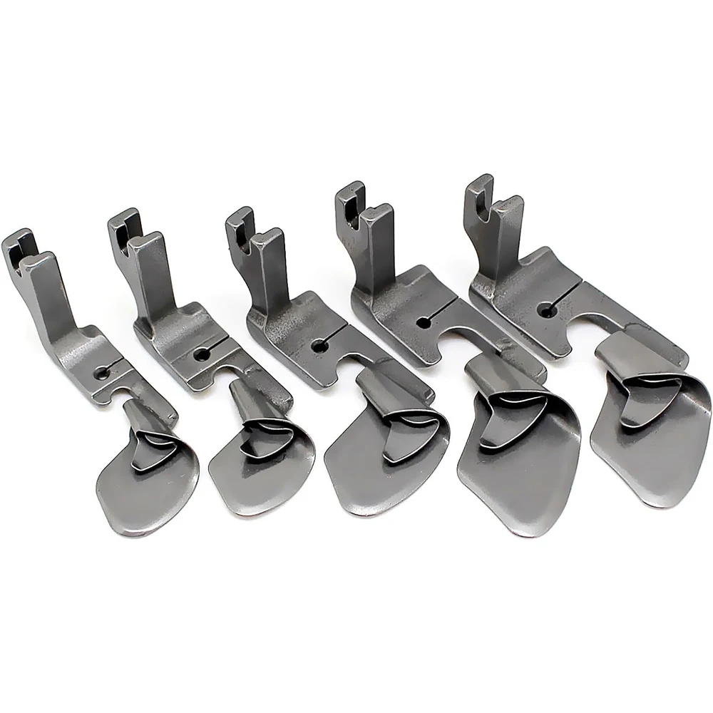 Curved Scroll Hemmer Foot Hem Pull Tube Presser Foot Silk Chiffon Skirt Crimping Foot For Industrial Sewing Machines Accessories