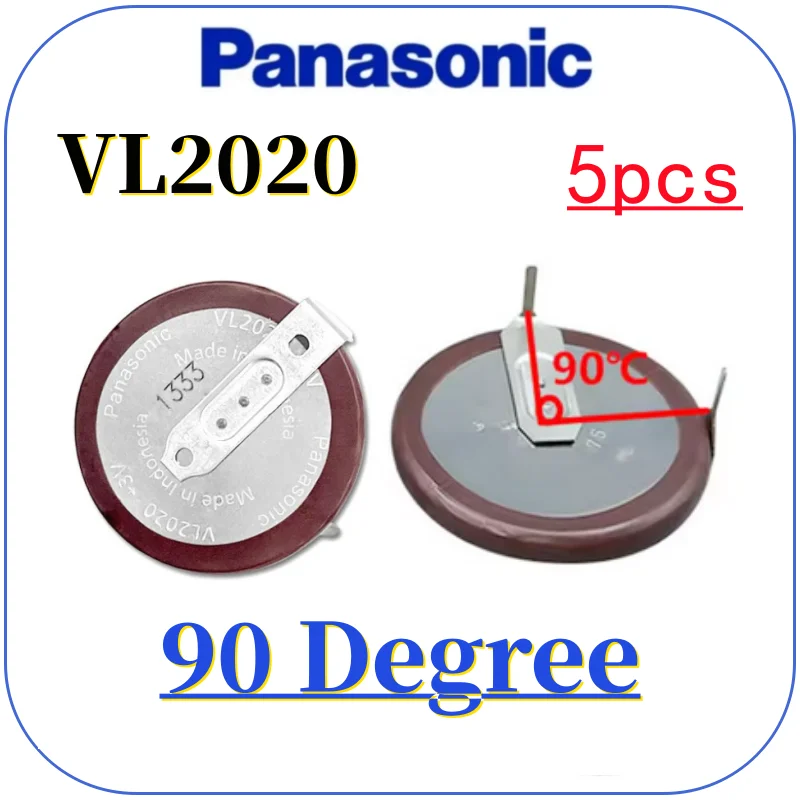 5pcs Original Panasonic VL2020 2020 rechargeable battery battery With Legs 90 degrees 105 degrees 180 degrees for BMW car key