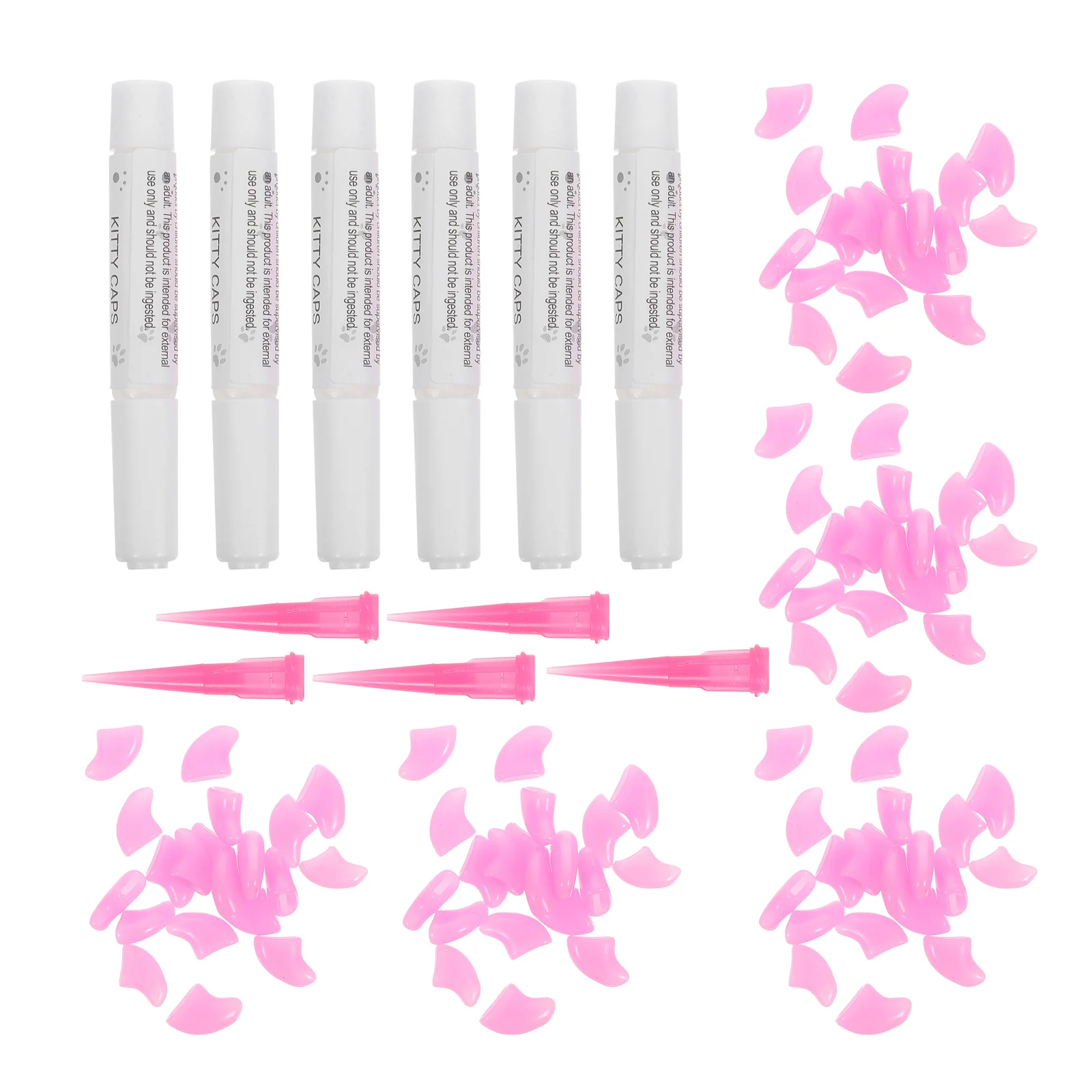 

5 set Pet Nail Covers For Cats Dogs: Soft Cat Claw Caps S Size Scratch Prevention Kitten Nail Tips Grooming Supplies Pet Claw