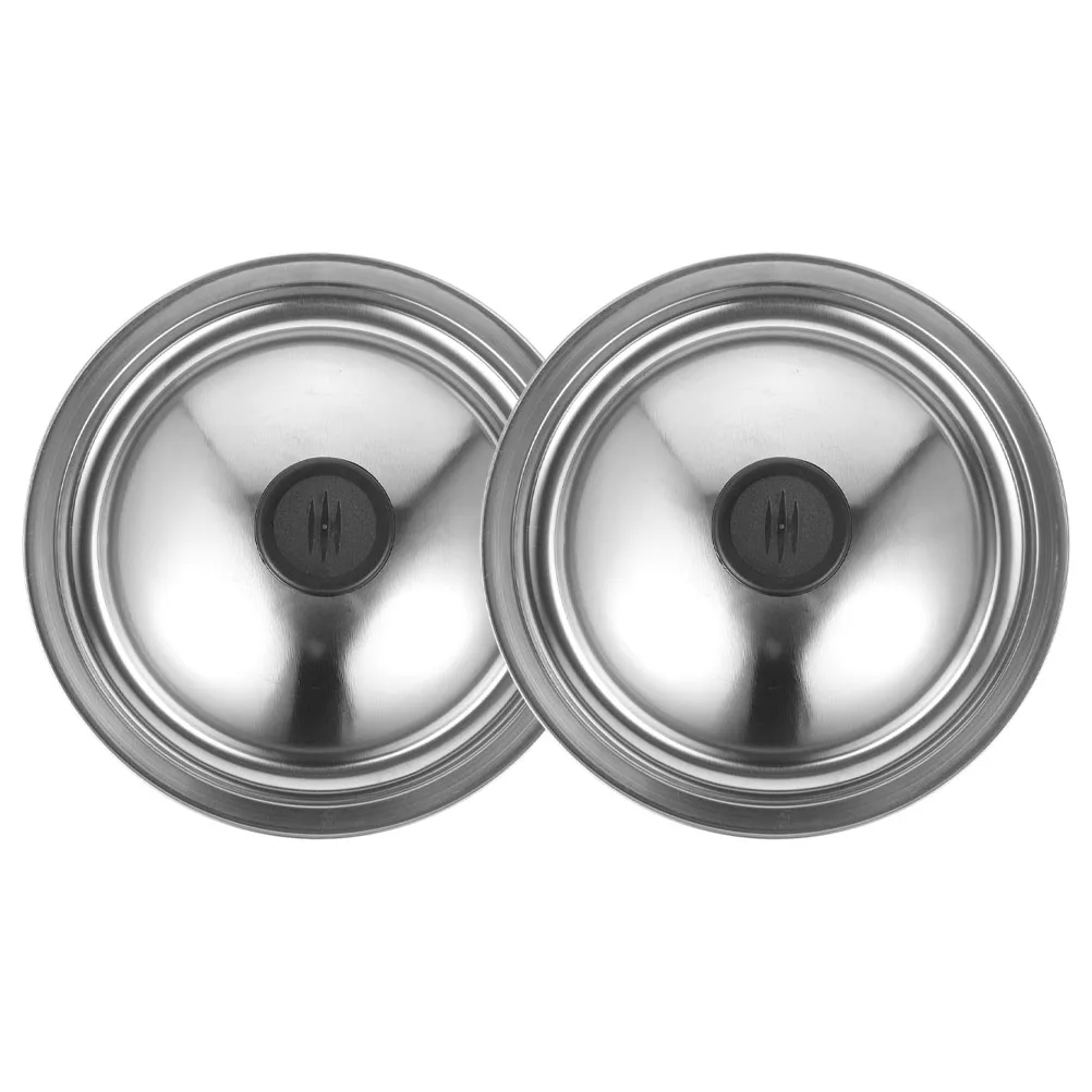 

2 pcs Stainless Steel Universal Lid 20Cm Mini Pot Bowl Cover For Cookware Spice Container Sauce Pan Kitchen Replacement Caps