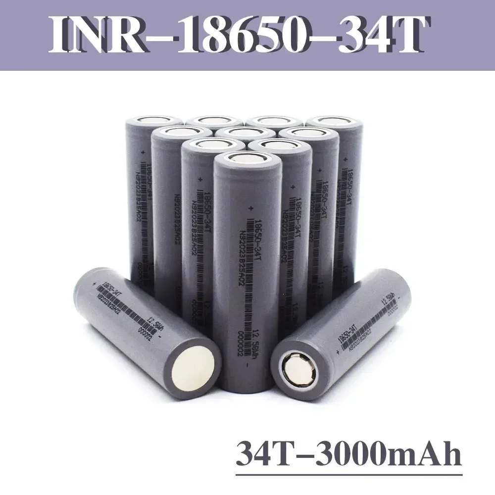 18650 34T Ion Rechargeable Battery, 3.7V, 3000mAh,Suitable for Toys, Flashlights, Wireless Mice, Power Tools and Other Equipment