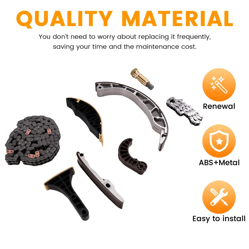 -A14E 6649970000 طقم سلسلة توقيت السيارة 8 قطع لـ SSANGYONG ACTYON SPORTS. ريكستون، أكتيون، كيرون 2.0 لتر D20، D27