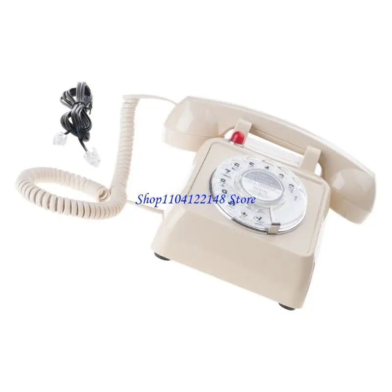P9FA 1Set Rotary Wheel Old Telephone Functional Desk Phone Loud Sound Traditional