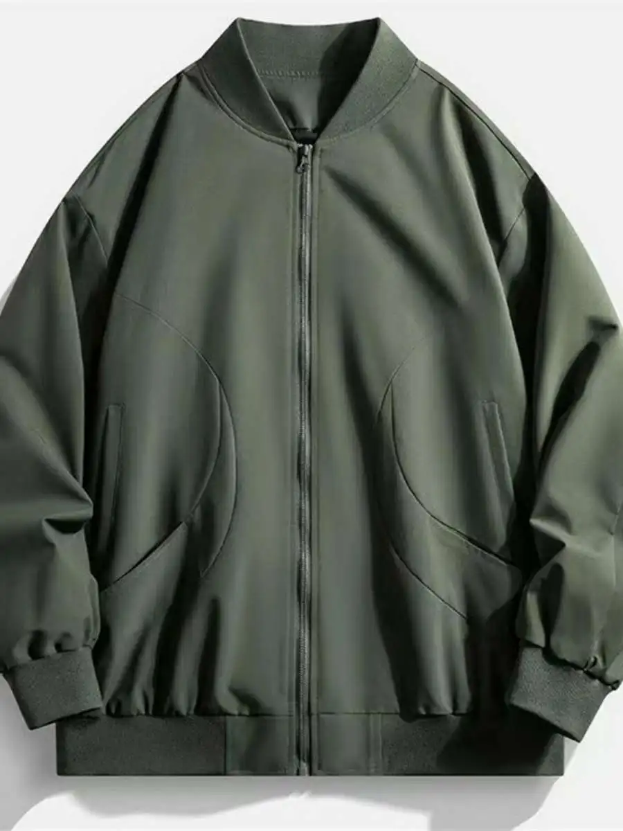 

Новая мужская демисезонная куртка-бомбер в стиле ретро, повседневная, свободного кроя, в американском стиле, модная, брендовая, удобная, легкая.