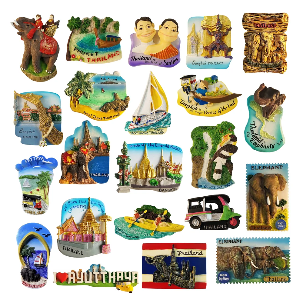 

Asia Thailand Tourist Souvenir Magnetic Sticker Fridge Magnetic Refrigerator Decoration Articles Handicraft Gifts