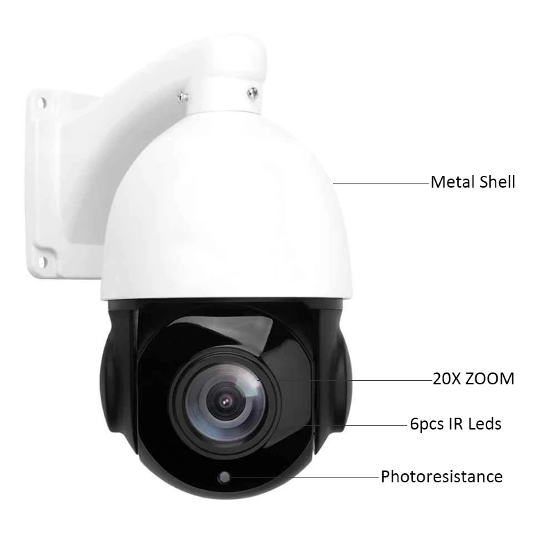 2MP AHD PTZ CCTV Camera, IP66 Weatherproof Outdoor Camera with 18X Optical Zoom