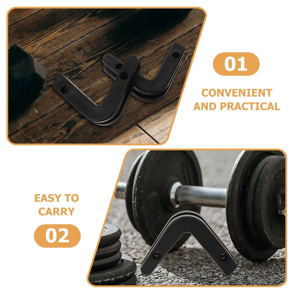 4Pcs Barbell Support Rack Sturdy PP Construction Simple Elegant Design Space Efficient Home Gym Barbell Organizing Rack