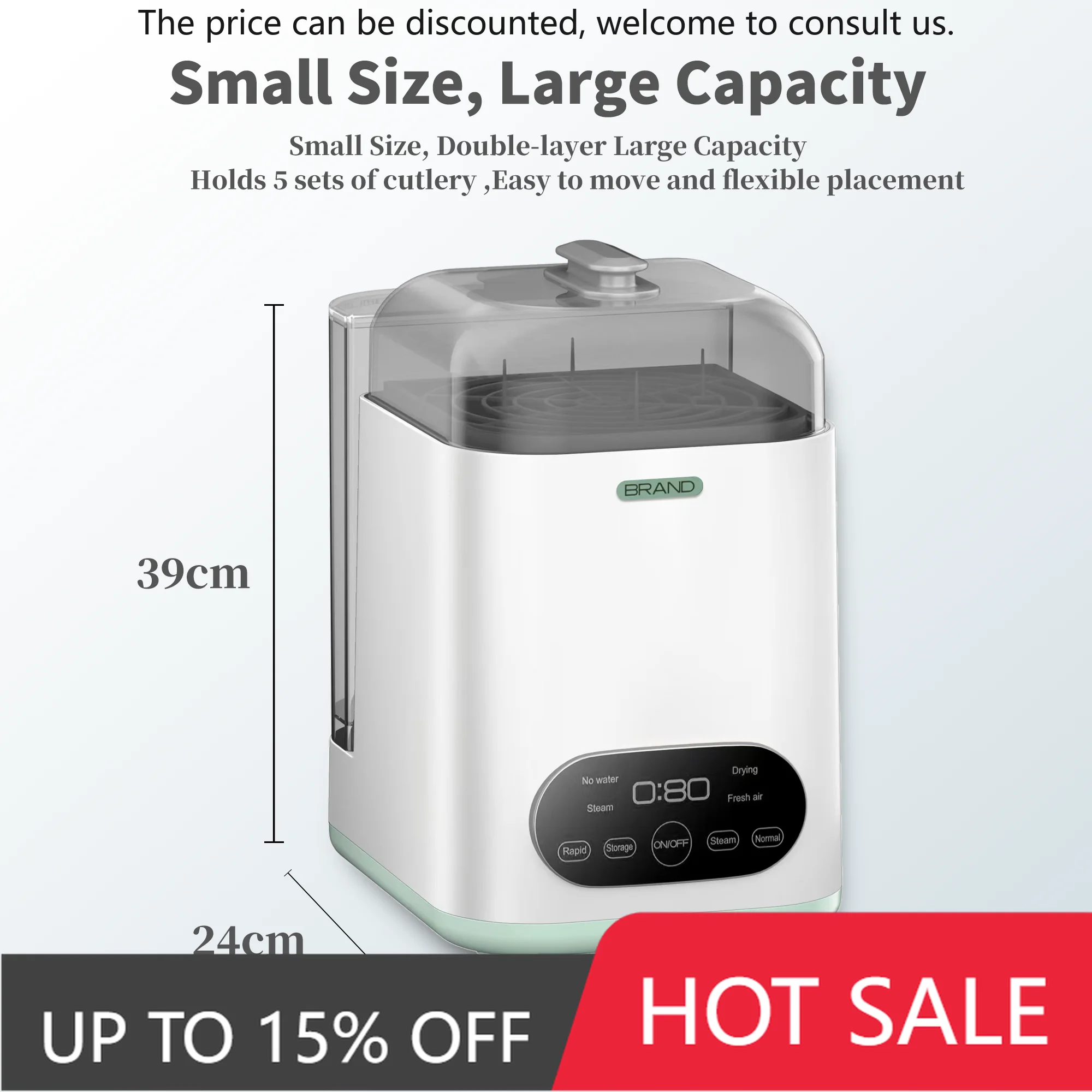 

Baby Milk Bottle Washer Cleaner Steam Disinfection Sterile Powerful Drying Mini Automatic Washing Machine For Baby Care
