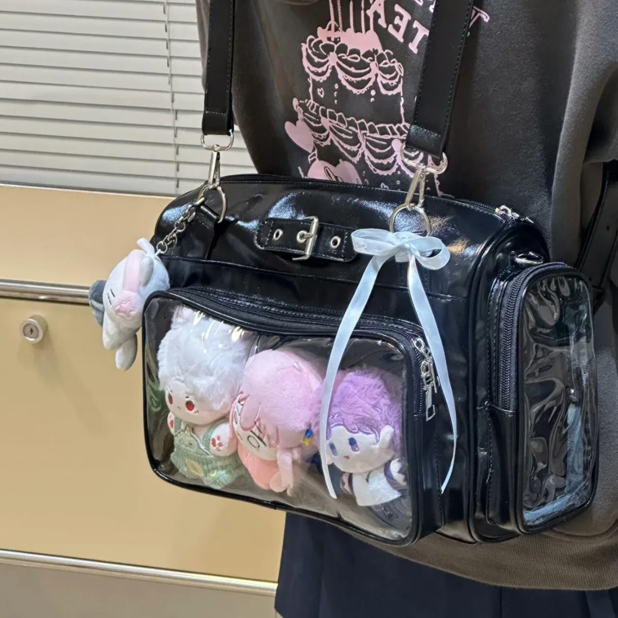 

New Street Fashion Trend Backpack JK Uniform One-shoulder Crossbody Bag Niche Design for Girls Y2K Punk Ulzzang Ita Bag
