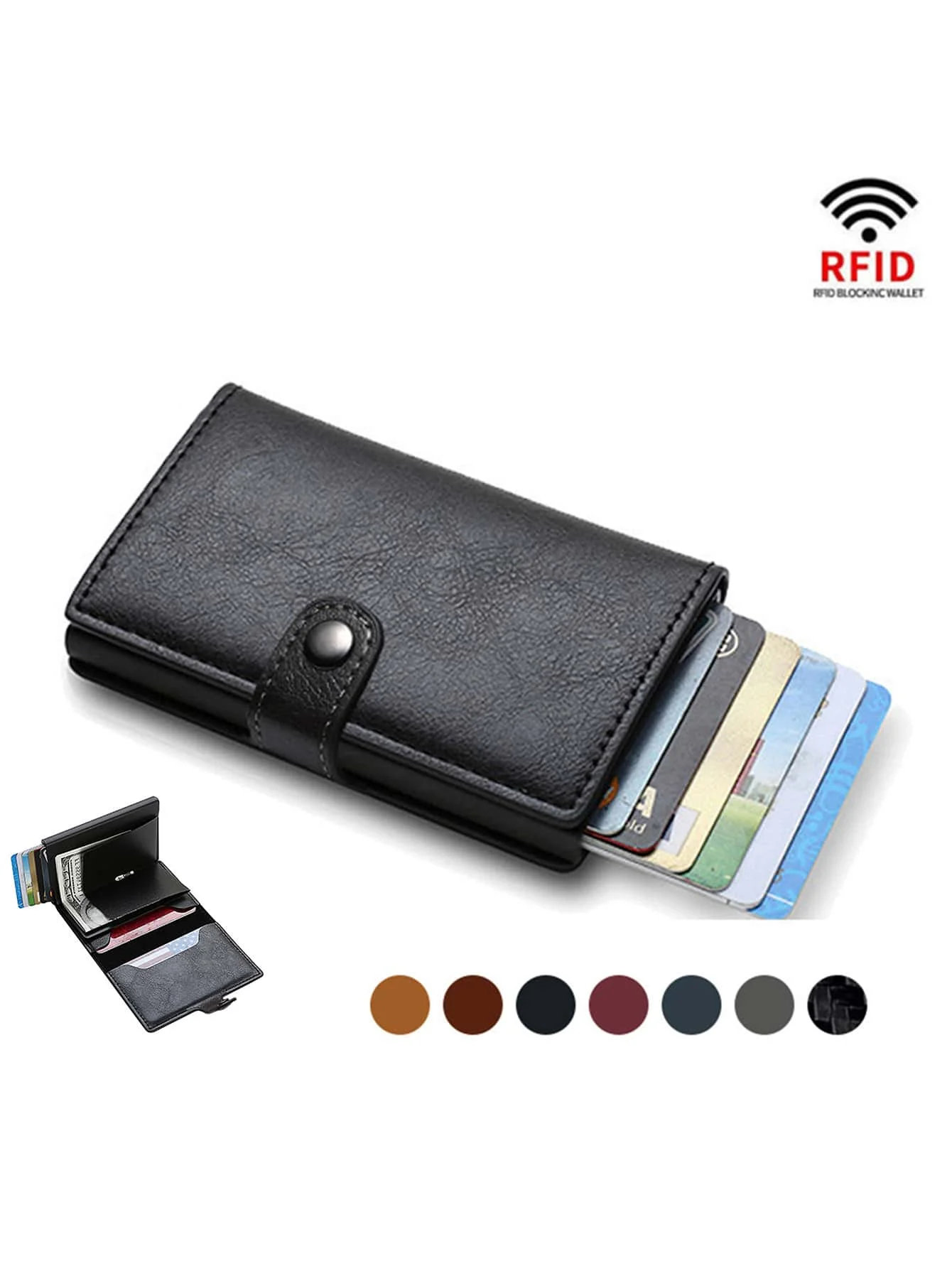 

PU Black Dad Gifts Slim Lightweight Portable Cash Money ID Card Card Slot Coin Pocket Short Wallet Small Pouch Small Purse Pocket Wallet For Birthday Gift Anniversary On Valentine Day For College Student School Student Male Men Gift Bag Present Gifts For