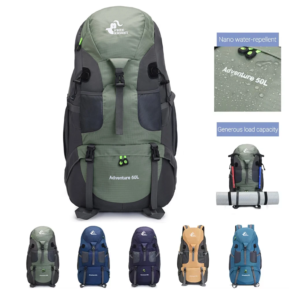 

50L Outdoor Backpack Hiking MenTrekking Camping Rucksack Women Cycling Travel Daypacks Male Waterproof Mountaineering Backpacks