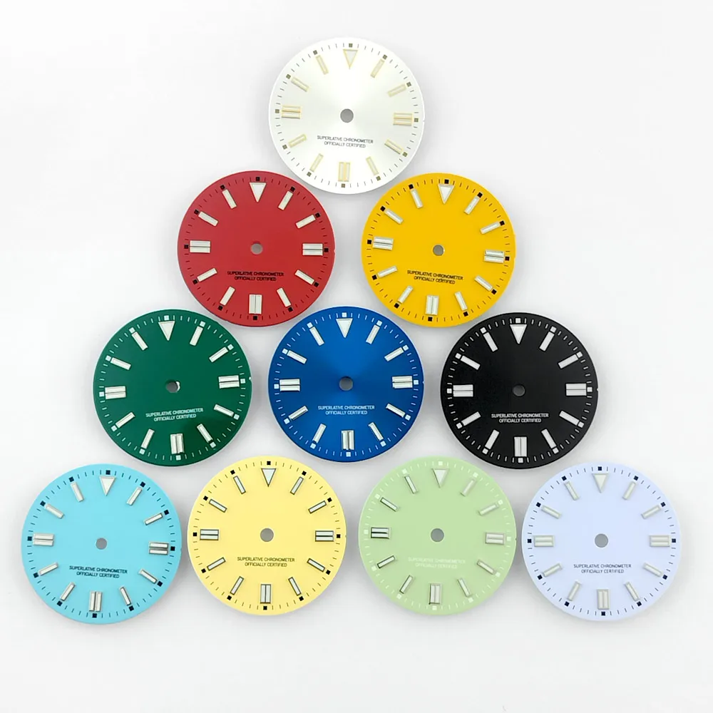 New Dial Diameter 28.5mm Fit NH35 Movement BGW9 Luminous Black Red Blue Green Purple Watch faces Watch Parts Accessories