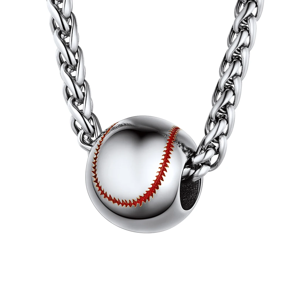 Baseball Necklaces For Boys Men Gifts Stainless Steel Softball Pendant Chain Mens Sports Jewelry PSP4645