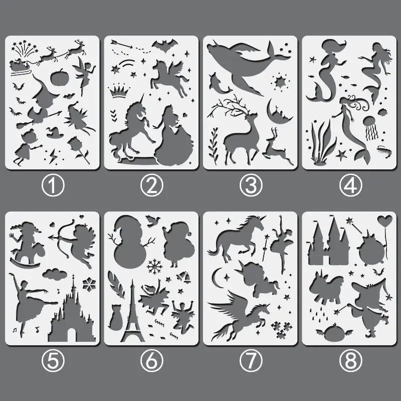 

A4 29 * 21cm dream animal DIY stencil wall painting scrapbook coloring photo album decorative paper card template for walls
