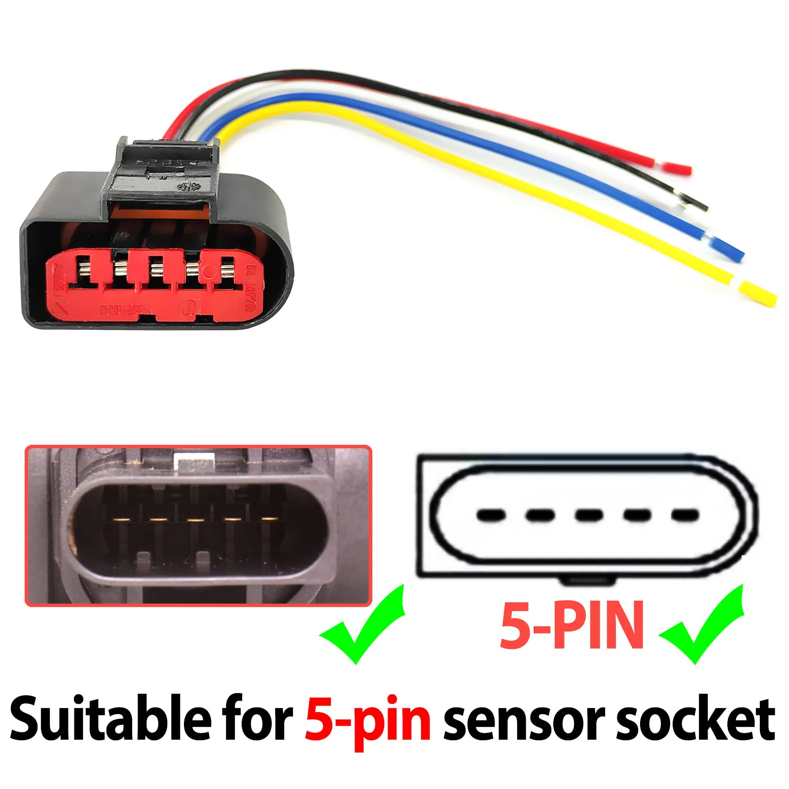2x For AUDI A2 A3 S3 8L 8P TT A4 S4 B5 B6 B7 A6 S6 C5 A8 S8 RS4 RS6 MAF Mass Air flow Meter Sensor Connector Plug 1J0973775A view 4