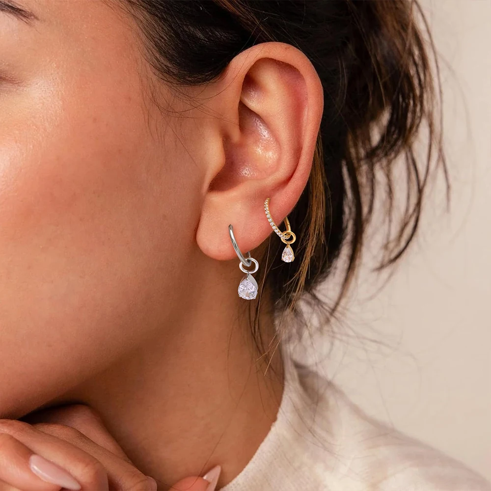 ASTM F136 Titan Birnenherz Kite CZ Drape Rook Ohrring 16G Clicker Hoop Knorpel Tragus Conch Lobe Helix Piercing Schmuck – Detail 21
