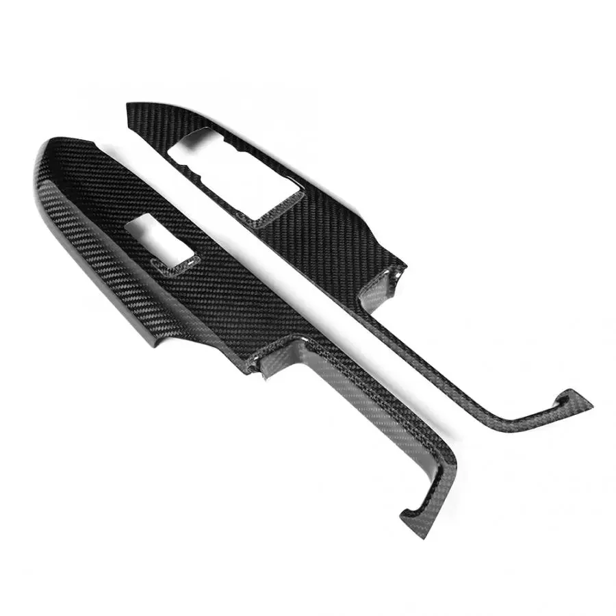 1 Pair Car Left and Right Carbon Fiber Door Switch Panels Covers Fits for Ford Mustang 2014 2015 2016 2017 2018 All Model