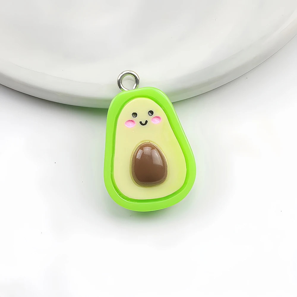 10 Stück Blumen-Harz-Charms, Avocado-Kaktus-Pilz für DIY-Ohrringe, Armbänder, Halsketten, Schlüsselanhänger, Anhänger, Schmuckherstellung – Detail 5