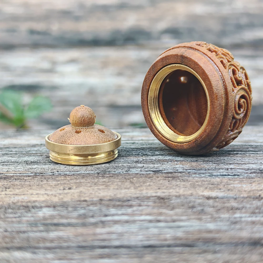 1 Inch Wooden Xishi Lotus Fragrance Sachet Ornament, Openable, Simple Style, Suitable for Centerpiece Decoration, Housewarming Gift, Gift for Best Friend, Back-To-School Season Gift, Party Decoration, Study Room, Office Decoration