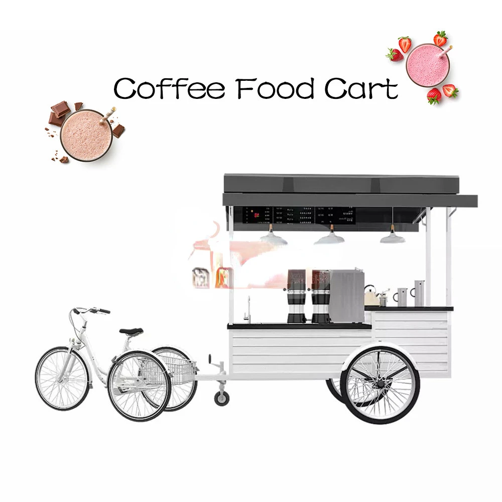 Classic Coffee Bike Electric Mobile Food Truck Drink Cart