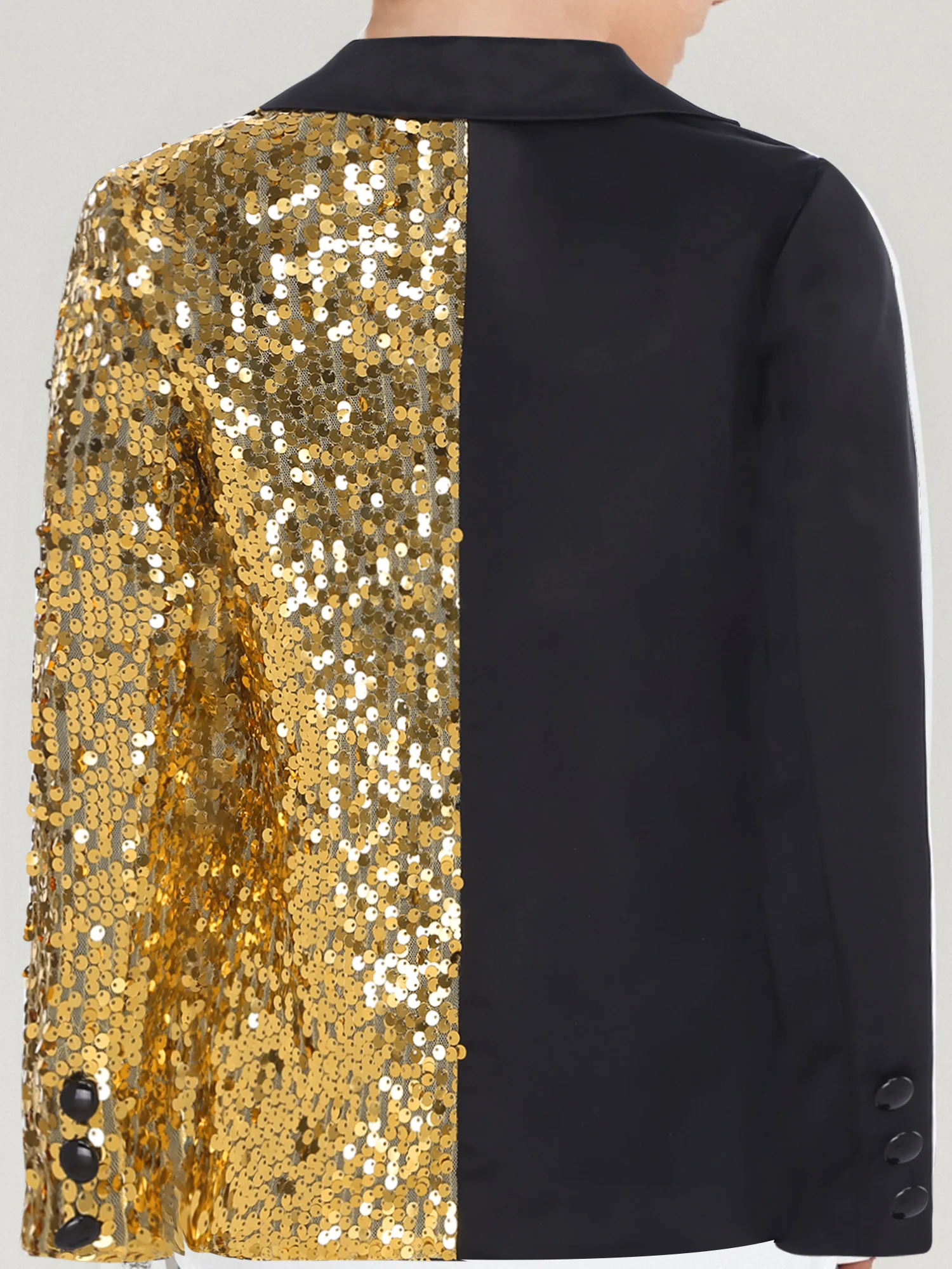Jongen streetwear kinderen sprankelend prestatie kostuum blazer heren pakken jassen formele pailletten jas kinderen feestoutfit