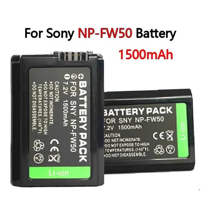 

High Quality 1500mAh Digital Battery for Sony NP-FW50 Battery ZV-E10 A6500 A6400 A6300 A6000 NEX-5C NEX-3 A7 A7M2 Camera