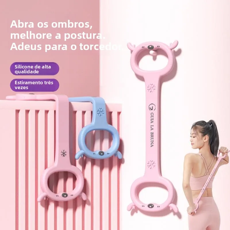 bande-de-resistance-en-forme-de-8-avec-motif-ours-Equipement-de-fitness-corde-de-traction-pour-yoga-amincissement-du-dos-utilisation-a-domicile-accessoires-de-fitness-pour-l'Elargissement-des-Epaules