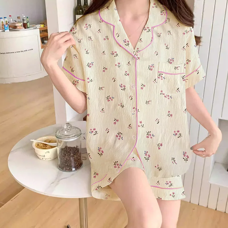 

Sleepwear Women's Clothing Suits Summer Thin New Home Soft Cozy Casual Breathable Slim Loose Fit Temperament Airy Stylish Sweet