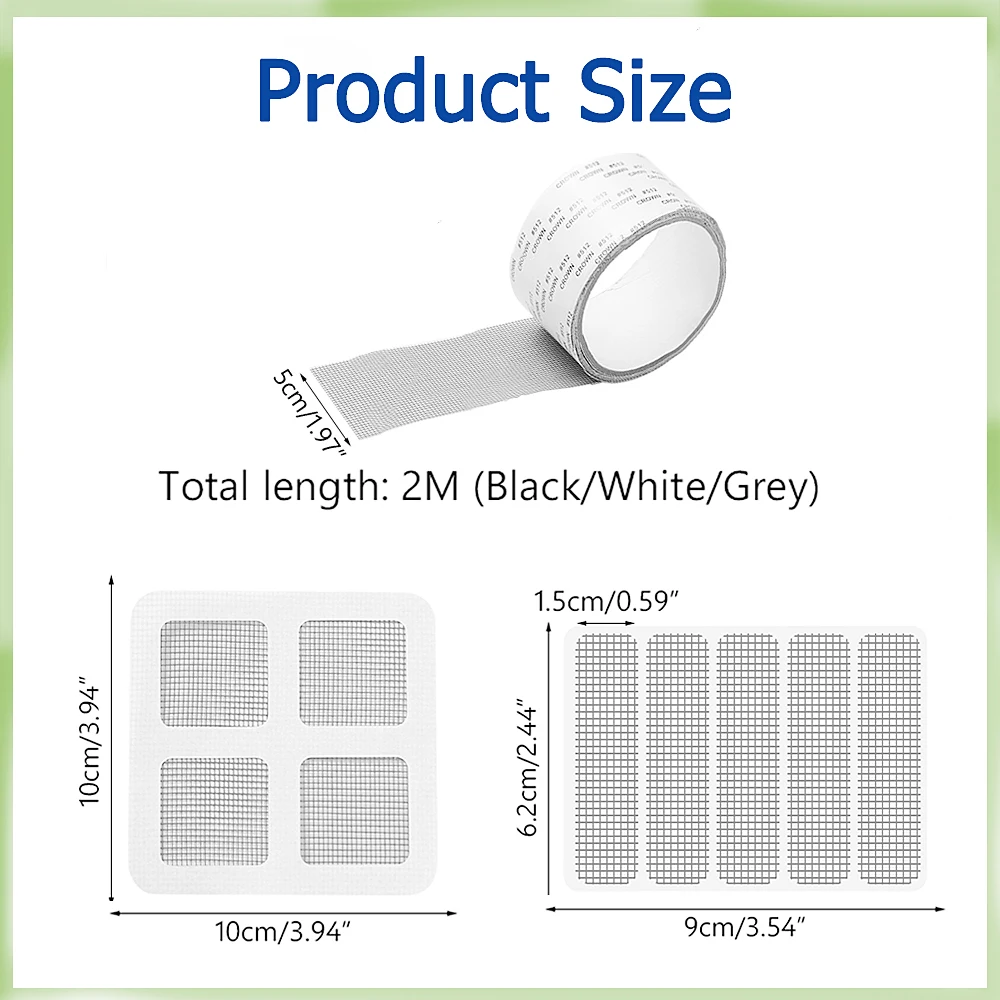 Window Net 25/ 5Pcs Mosquito Insect Fly Indoor Mesh Sticky Patch Repair Tape Screen Window Door Mosquito Netting Patch Repair