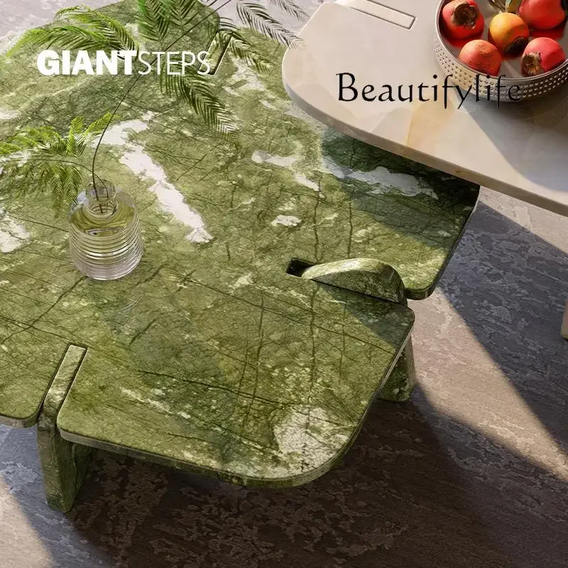 

Vv BJ Natural Marble Master Design Italian Minimalist Personality Creative Tall And Short Combination Coffee Table Living Room