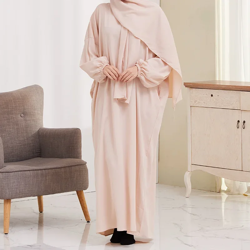 Hooded Abaya Muslim Prayer Dress Long Khimar Hijab Ramadan Eid Islamic Clothing Dubai Turkey Abayas for Women Kaftan Robe Niqab