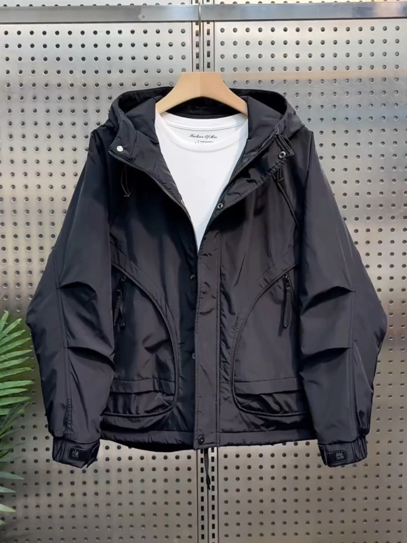 

Autumn Winter New Sle American Trendy Cotton Jaet Men's Faionable All-Match Workwear Hooded Double Cotton Jaet Coat