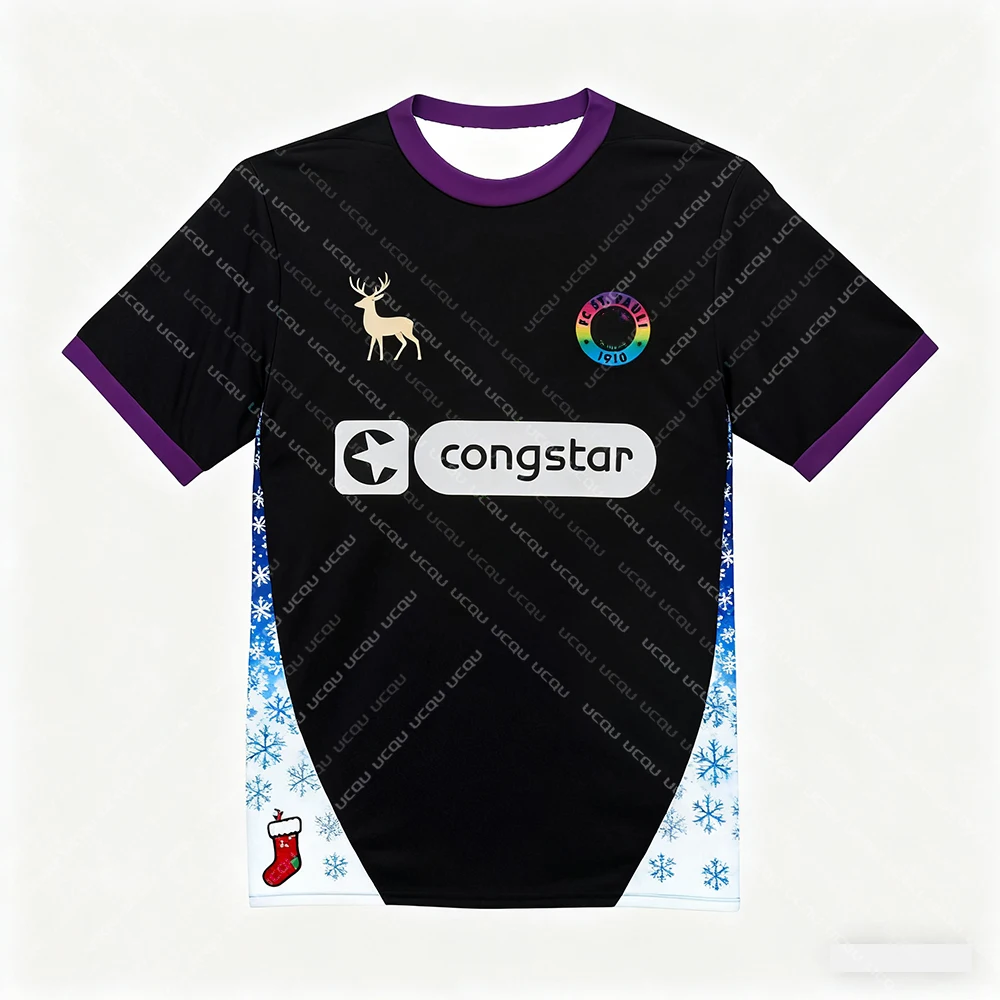 ملابس رياضية جديدة لكرة القدم لعيد الميلاد والهالوين، طقم رياضي خارجي حصريًا للأطفال والكبار بنفس النمط #6