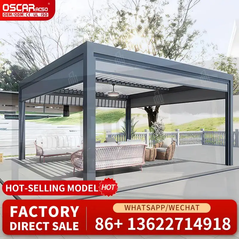 

3x3 3x4 4x4 6x4 современный открытый пульт дистанционного управления биоклиматическая алюминиевая жалюзи беседка для садов патио задние дворы беседка