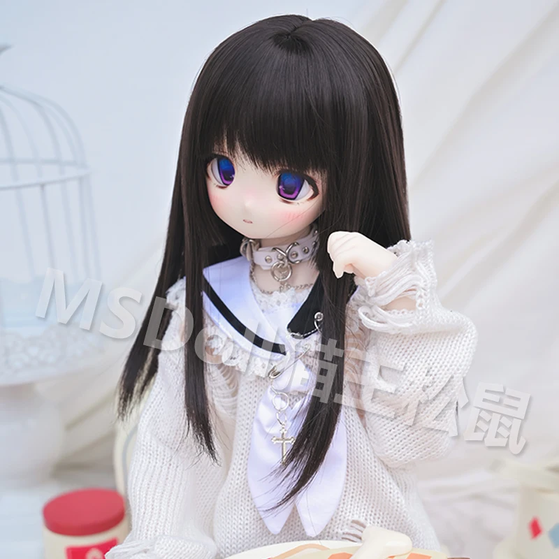 Süße 1/3 1/4 bjd Perücke Hoch temperatur weiche Seide Puppe Perücke japanische Anime Hime Schnitt Frisur Puppe Haar Mdd tf Puppen Zubehör