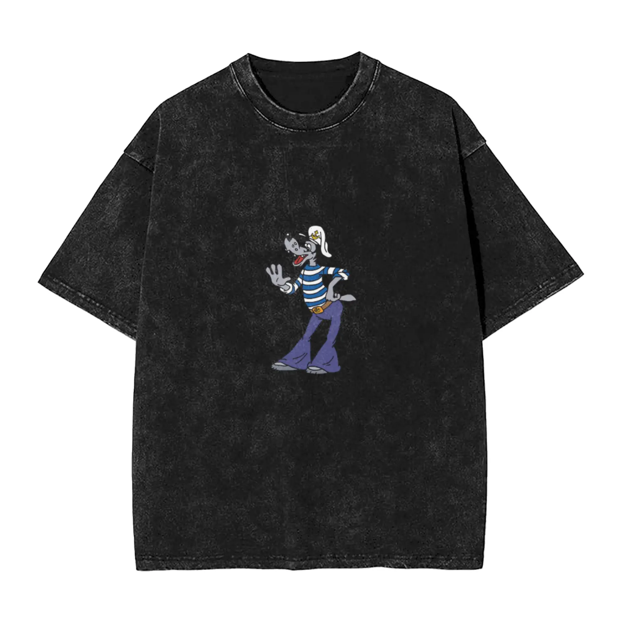 cartoon wolf just wait Classic Stylish A T-Shirt Oversized Short Sleeve Cotton Tees Tops