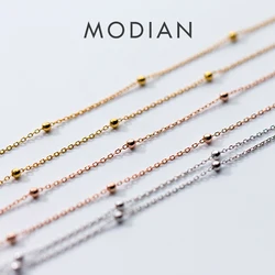 Modian New Sale 100% 925 Sterling Silver Exquisite Tiny Rose & Gold Color Necklaces Pendant For Women Fine Fashion Jewelry