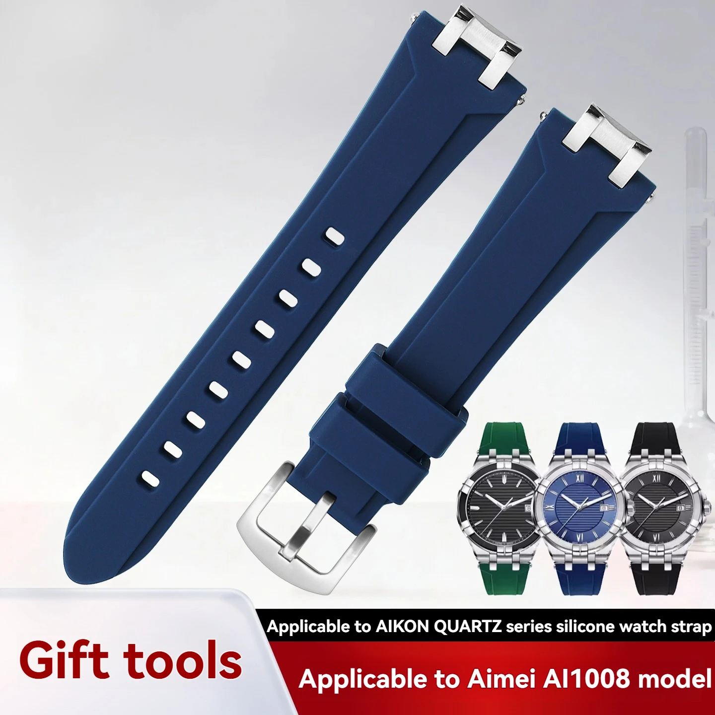 

Резиновые ремешки для часов AIKON AI6008 AI1018 AI1008 AI6038 AI6058 AI6007, водонепроницаемые силиконовые ремешки для часов, аксессуары.