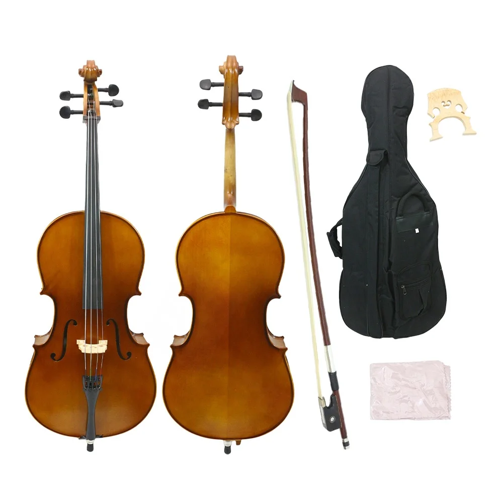 New Cello 1/8 4 String Hand made Cello Portable Bag Advance Brazilwood Bow Maple Back Spruce top Ebony Fretboard