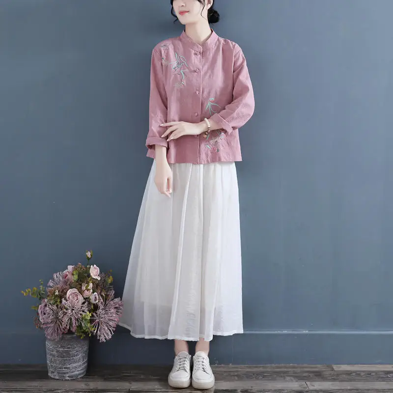 

Long Sleeve Shirts Women Lace Ruffled Button Down Blouses Turn Down Collar Slim Fit Feminine French Style Spring Casual Clothing