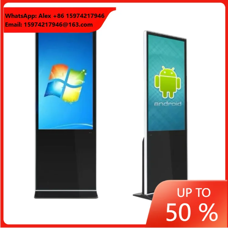 32 55 Inch Windows Android Touch Screen Kiosk LCD Totem Display Advertising Player Ultra Thin Floor Standing Digital Signage