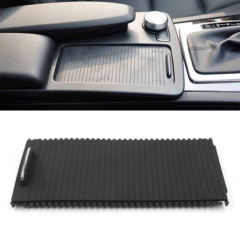 For Mercedes Benz W204 W212 Car Center Console Water Cup Holder Panel Roller Cover Trim Black