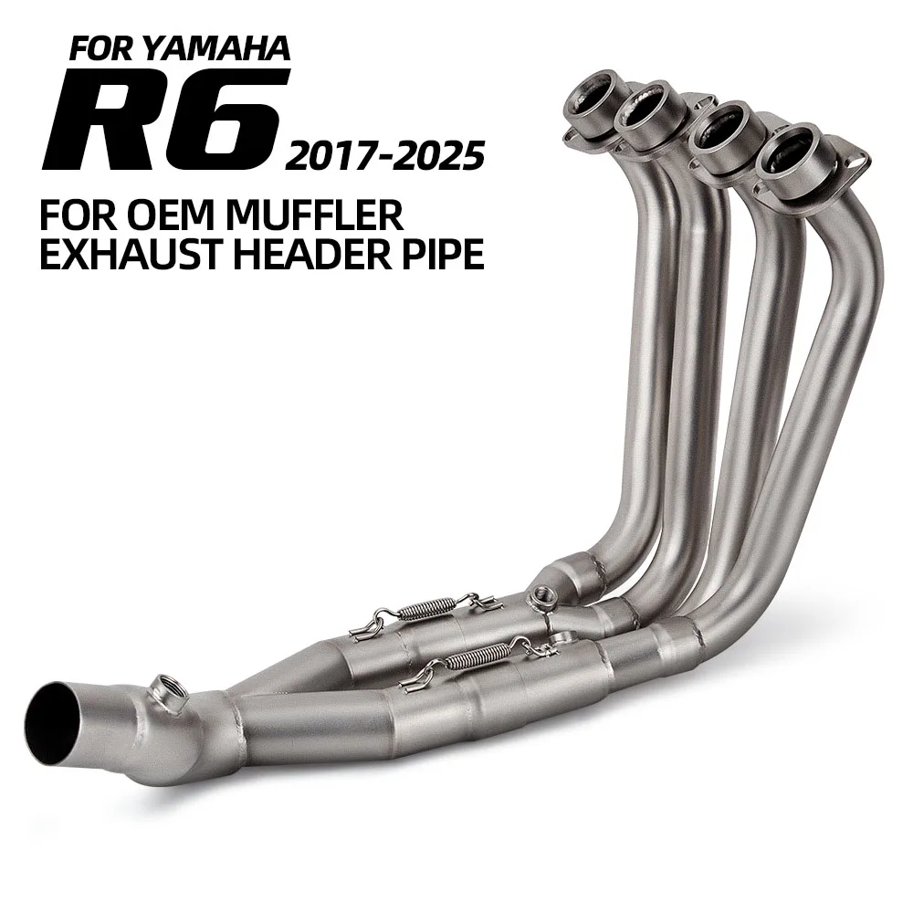 

For YAMAHA YZF R6 2017-2025 Full Stainless Motorcycle Exhaust System Front Pipe Racing Escape Slip On Tube Original Interface
