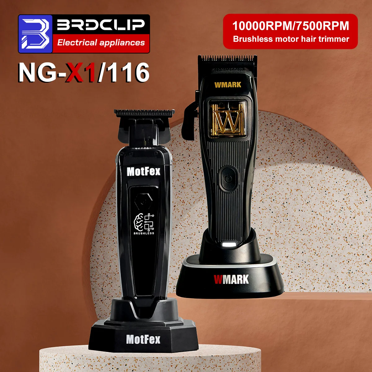 

Professional Hair Clipper 10000RPM NG-X1/116 7500RPM Detail Hair Trimmer DLC Blade Barber Haircut Machine with Base for MEN