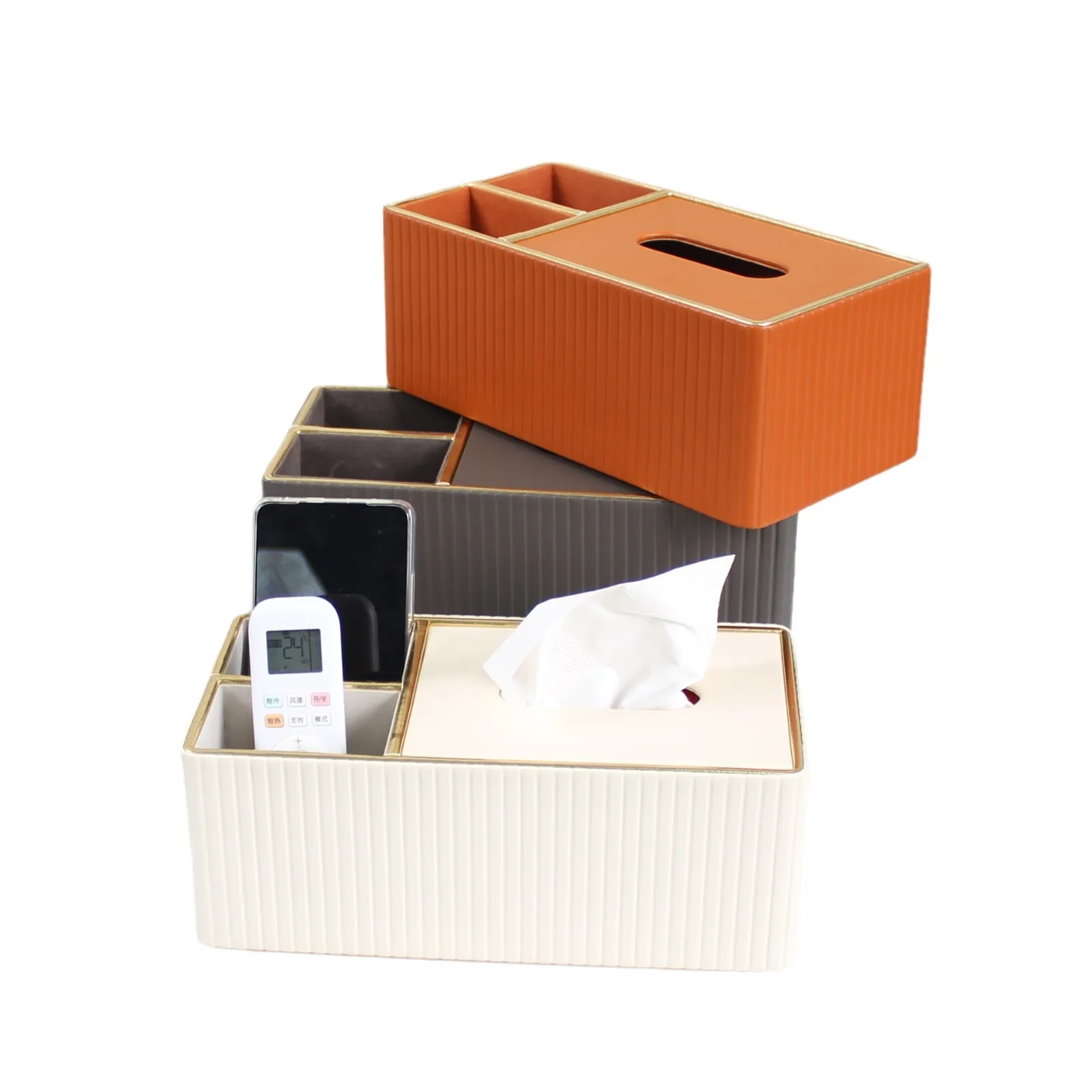 White Living Room Light Luxury Nordic Style Home Creative Coffee Table Remote Control Storage Box Multifunctional Paper Box