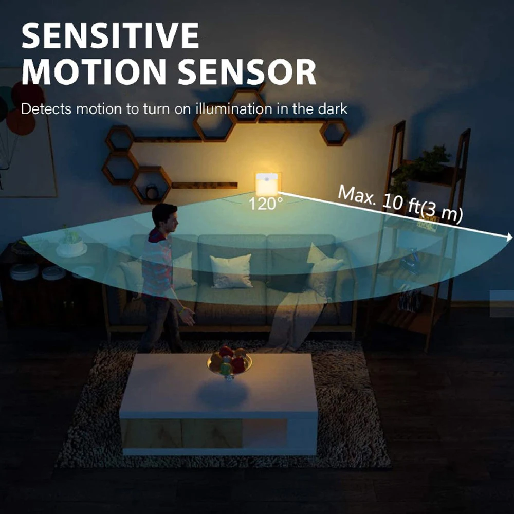 Motion Sensor Night Light LED Wireless Night Lamp US EU UK AU Plug Energy Efficient Dimmable Sensor Stairway Lamp for Bedroom